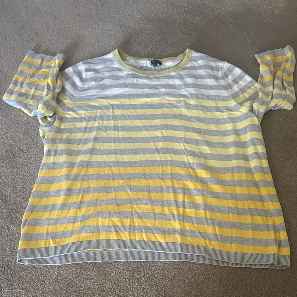 Talbots Yellow and Gray Knit Top
